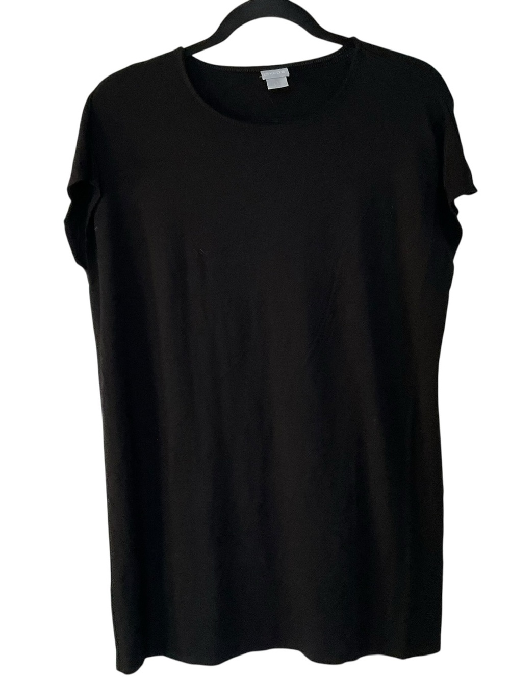Chico's Black Crew Neck Short Sleeve Top